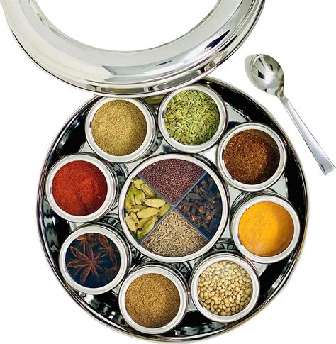 indian spice box stainless steel|traditional indian spice box.